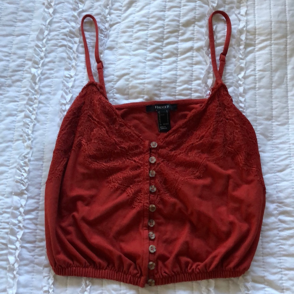 Red/orange cropped tank